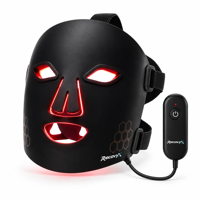 Masque LED visage – Lumière rouge pour routine beauté | Recovyx