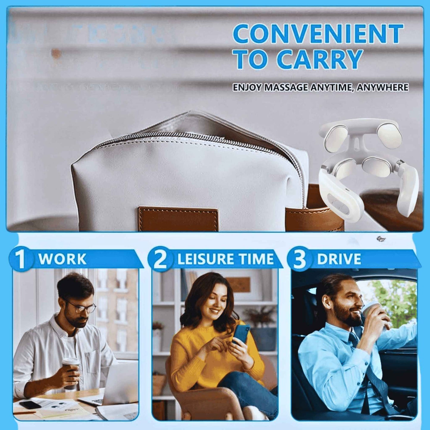 4 Heads Heated Smart Neck & Shoulder Massager – Deep Tissue Relief! - RecoVYX