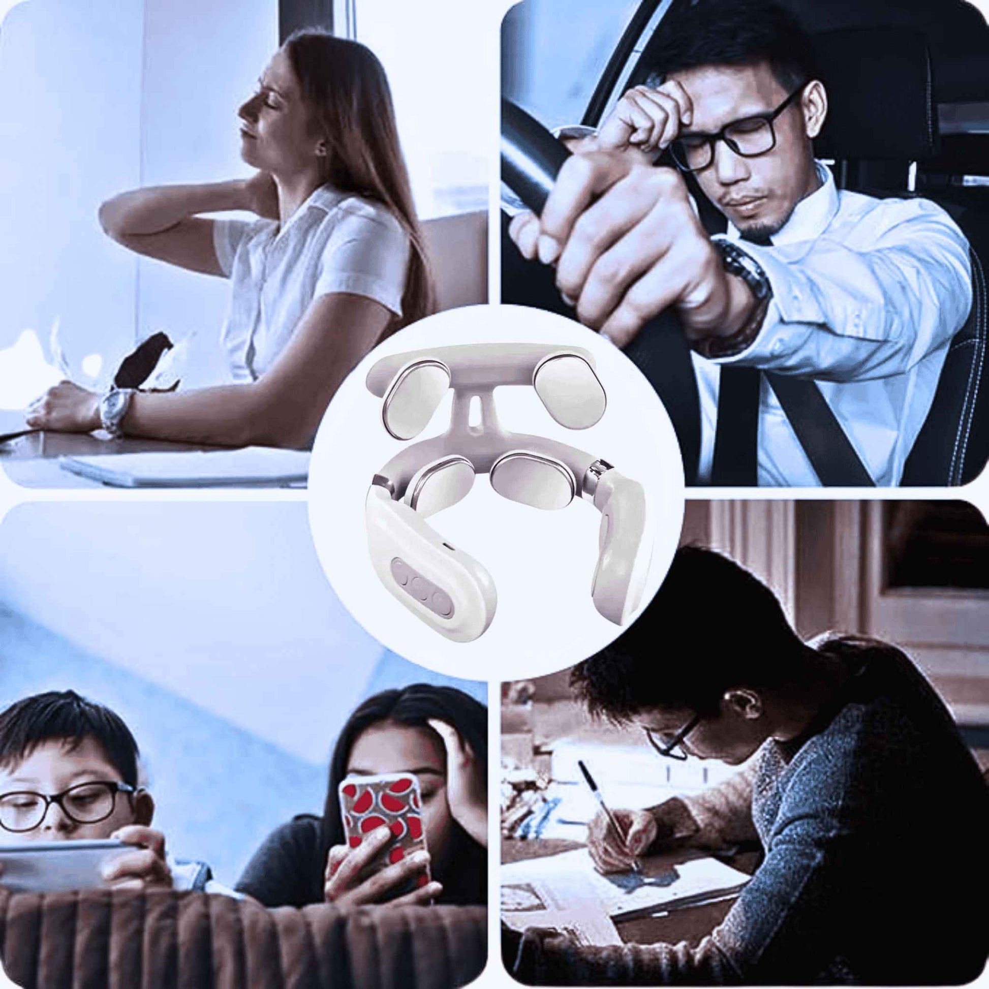 4 Heads Heated Smart Neck & Shoulder Massager – Deep Tissue Relief! - RecoVYX