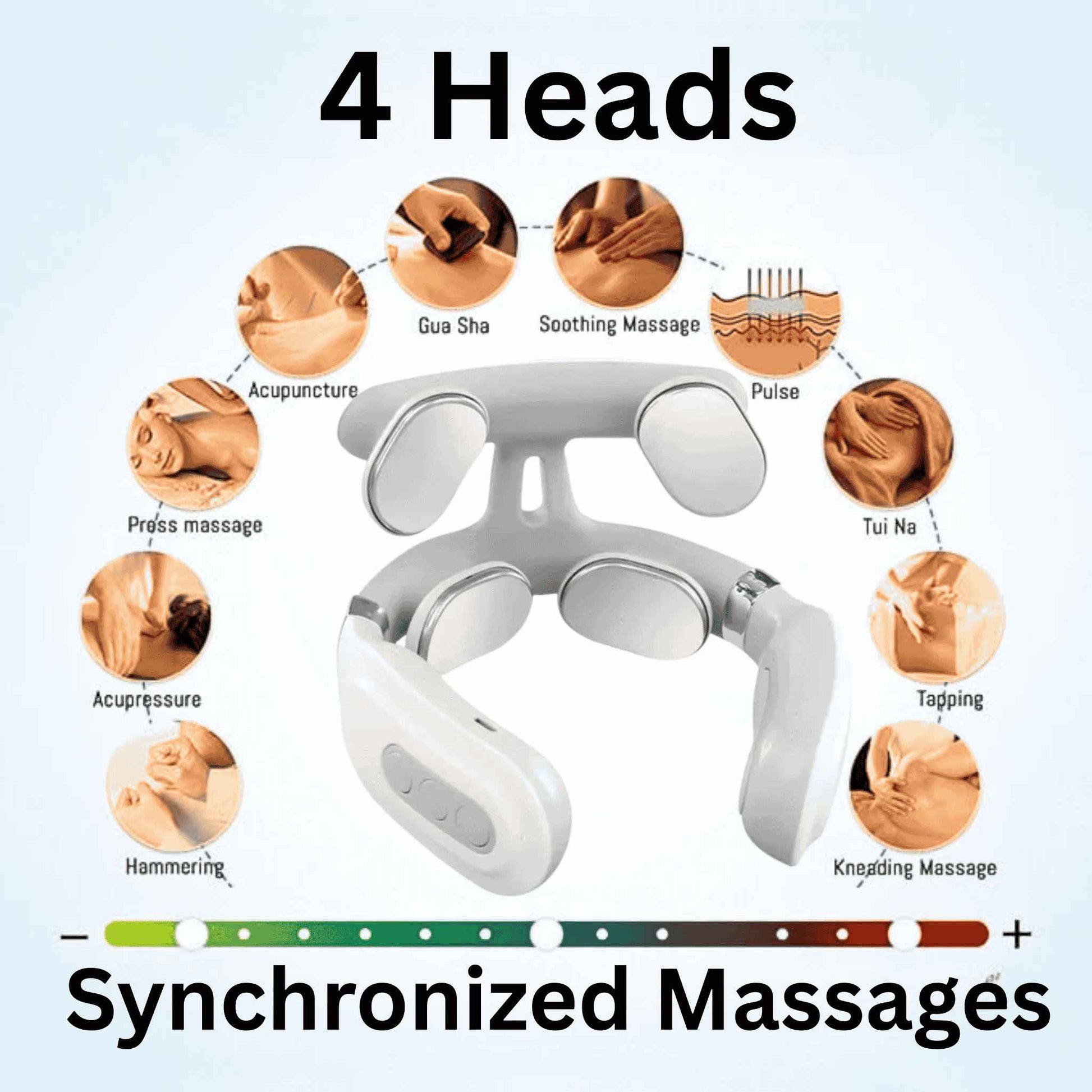 4 Heads Heated Smart Neck & Shoulder Massager – Deep Tissue Relief! - RecoVYX