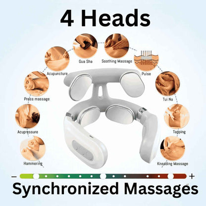 4 Heads Heated Smart Neck & Shoulder Massager – Deep Tissue Relief! - RecoVYX