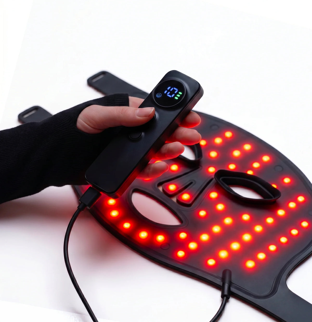 Masque LED visage – Lumière rouge pour routine beauté | Recovyx
