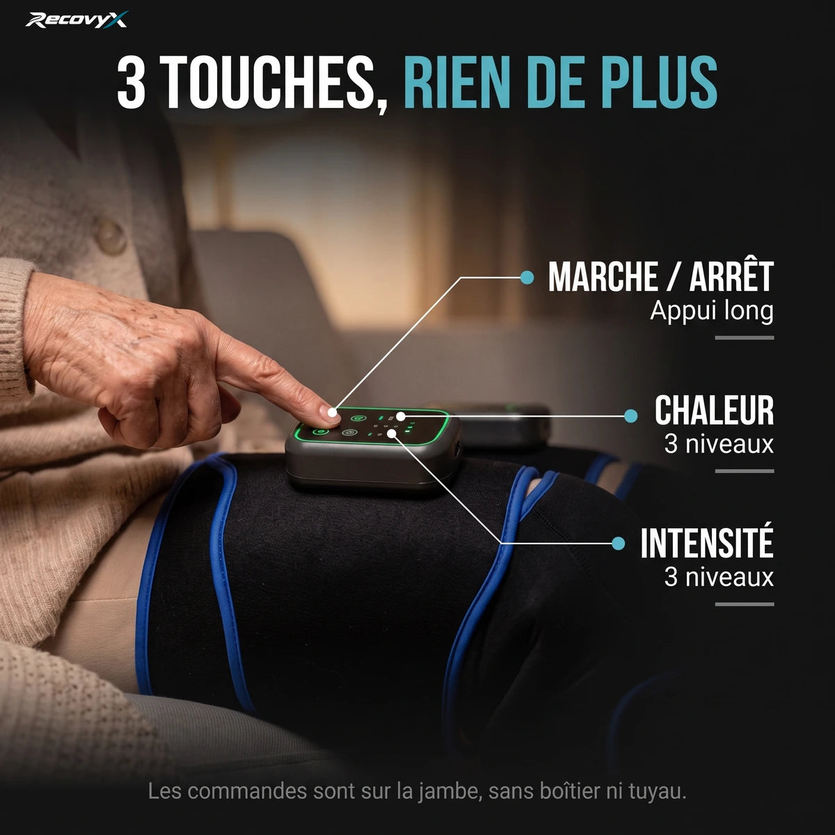 Recovyx AirWave Pro – Bottes de pressothérapie pour jambes fatiguées