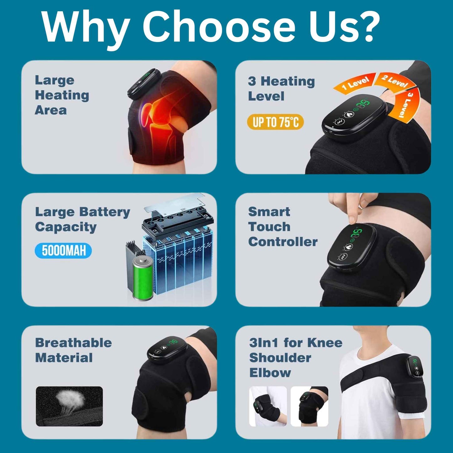 Recovyx RedRelief™ Portable Recovery Pad - Red Light, Heat & Vibration in One! - RecoVYX